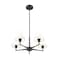Z-Lite Leila Chandelier, 5-Light, 26 In.W x 10 In.H, Matte Black/White Linen 744-26R-MB - alternate 3